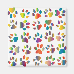 Aimant motif de patte coloré
