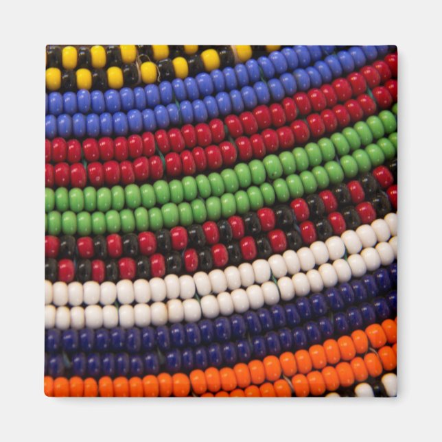 Aimant Motif de perles tribales Massai (Devant)