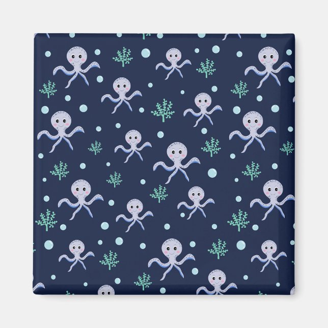Aimant Motif de Pieuvre Mignonne (Devant)