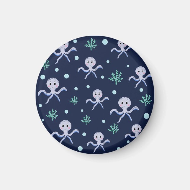 Aimant Motif de Pieuvre Mignonne (Devant)