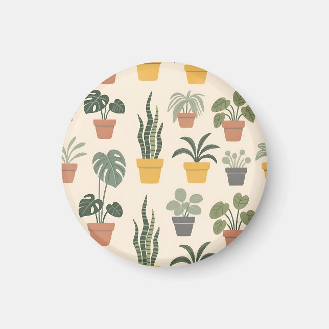 Aimant Motif de plantes d'intérieur en pot (Devant)