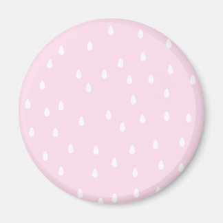 Aimant Motif de pluie rose pâle. Blanc et rose.