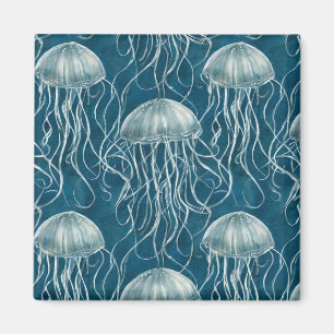 Aimant Motif de poisson marine bleu et blanc gelée