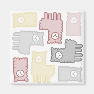 Aimant Motif de puzzle de lama pastel mignon