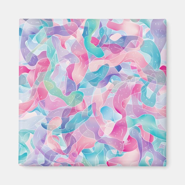 Aimant Motif de ruban abstrait pastel (Devant)