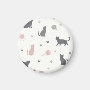 Aimant Motif de silhouette de chat et de fil fantaisiste