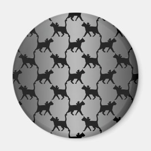 Aimant Motif de silhouette de chat mignon