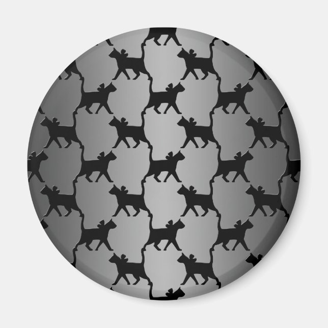 Aimant Motif de silhouette de chat mignon (Devant)