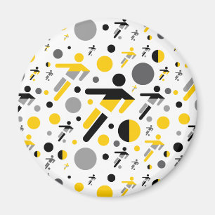 Aimant Motif de silhouette de football jaune noir mignon