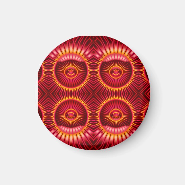 Aimant Motif de sphères d'énergie orange et rouge (Devant)
