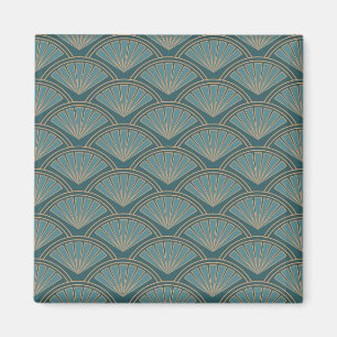 Aimant Motif de style Art déco en bleu turquoise