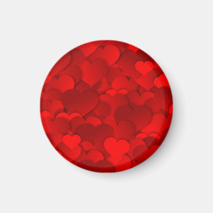 Aimant Motif de texture de coeurs d'amour rouge romantiqu