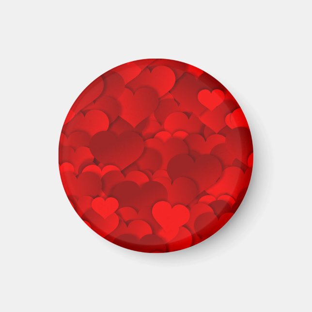 Aimant Motif de texture de coeurs d'amour rouge romantiqu (Devant)