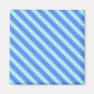 Aimant Motif de texture de la bande de tricot bleu Aqua