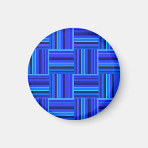 Aimant Motif de tissage à bandes bleues