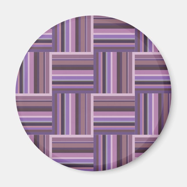 Aimant Motif de tissage à bandes mauve (Devant)