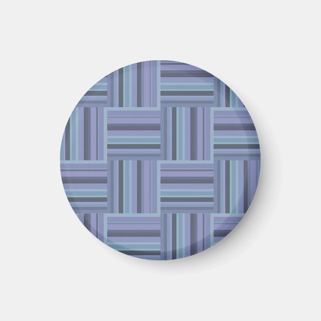 Aimant Motif de tissage à rayures bleu-gris (Devant)