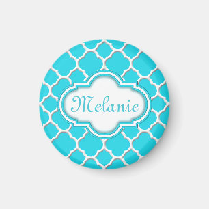 Aimant Motif de treillis bleu clair