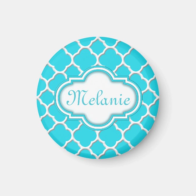 Aimant Motif de treillis bleu clair (Devant)