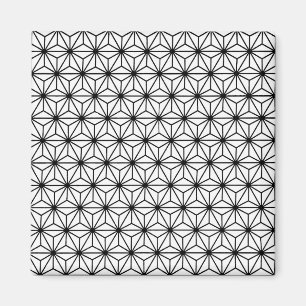 Aimant Motif de triangles de style Art Déco blanc et noir