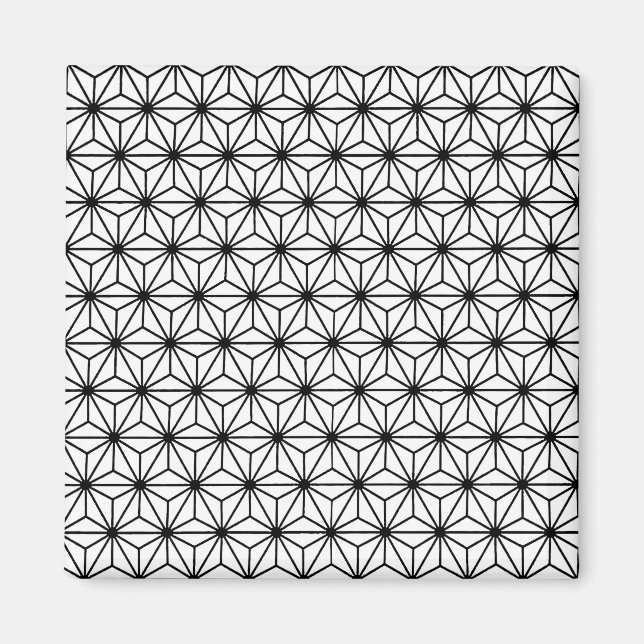 Aimant Motif de triangles de style Art Déco blanc et noir (Devant)