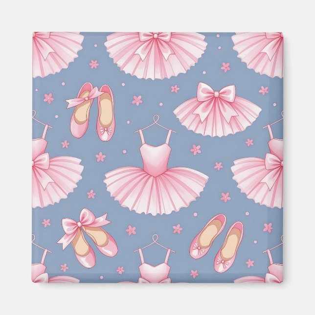 Aimant Motif de tutu de ballet rose (Devant)