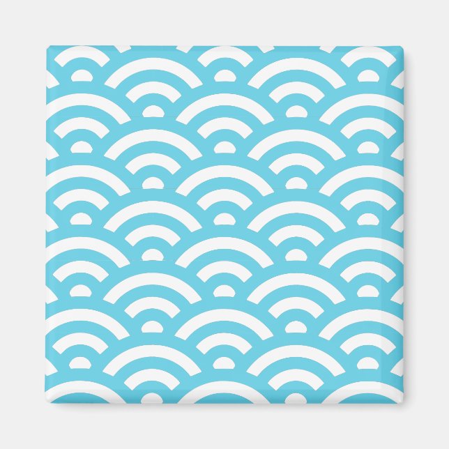 Aimant Motif de vague bleue (Devant)