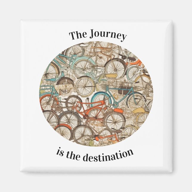 Aimant Motif de vélo coloré personnalisable (Devant)