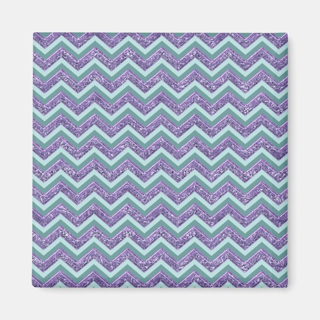 Aimant Motif de verre Amethyst Zigzag (Devant)