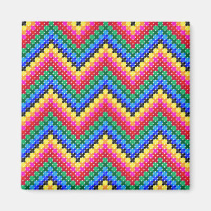 Aimant Motif de zigzag coloré