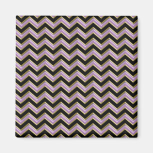 Aimant Motif de zigzag de noir d'or d'améthyste
