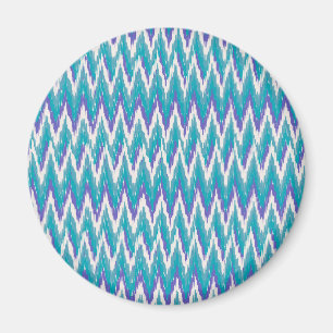 Aimant Motif de zigzag d'iKat de Teal et d'améthyste
