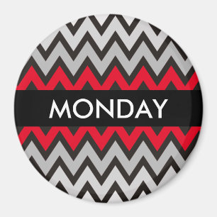 Aimant Motif de ZIGZAG - gris blanc noir + votre idée