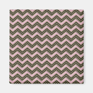 Aimant Motif de zigzag noir et rose