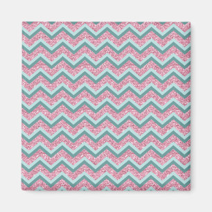 Aimant Motif de zigzag rose de parties scintillantes