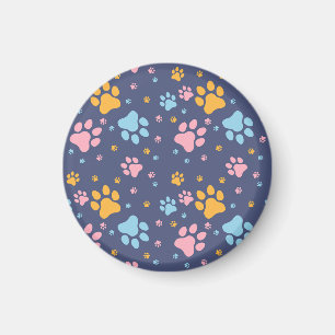 Aimant Motif d'empreintes de pattes d'animaux colorés