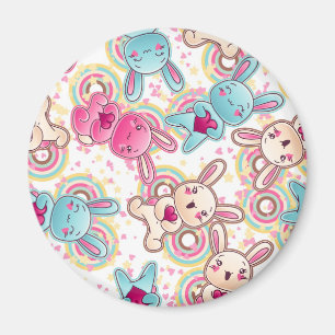 Aimant Motif d'enfant de Kawaii avec des griffonnages