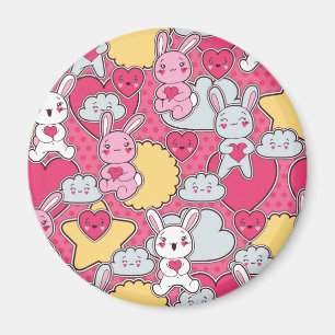Aimant Motif d'enfant de Kawaii avec des griffonnages