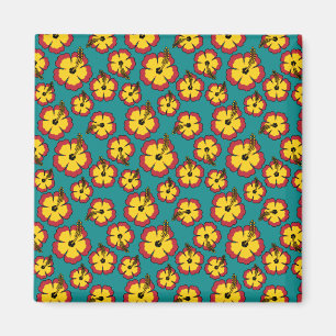Aimant Motif des fleurs tropicales de l'Hibiscus rouge ja