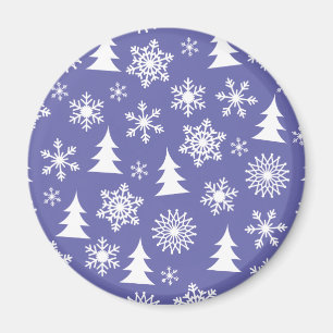 Aimant Motif des flocons de neige et des pins