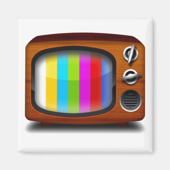 Aimant Motif d'essai TV rétro (Devant)