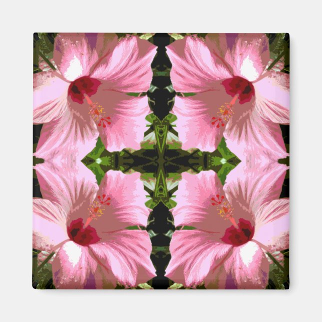 Aimant Motif d'Hibiscus rose (Devant)