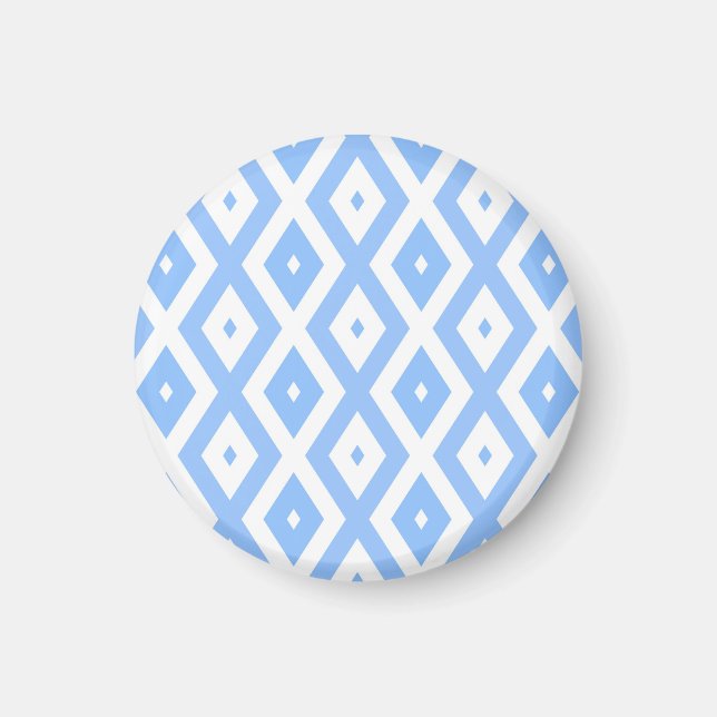 Aimant Motif diamant bleu et blanc (Devant)