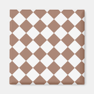 Aimant Motif diamant en blanc et Mocha Mousse