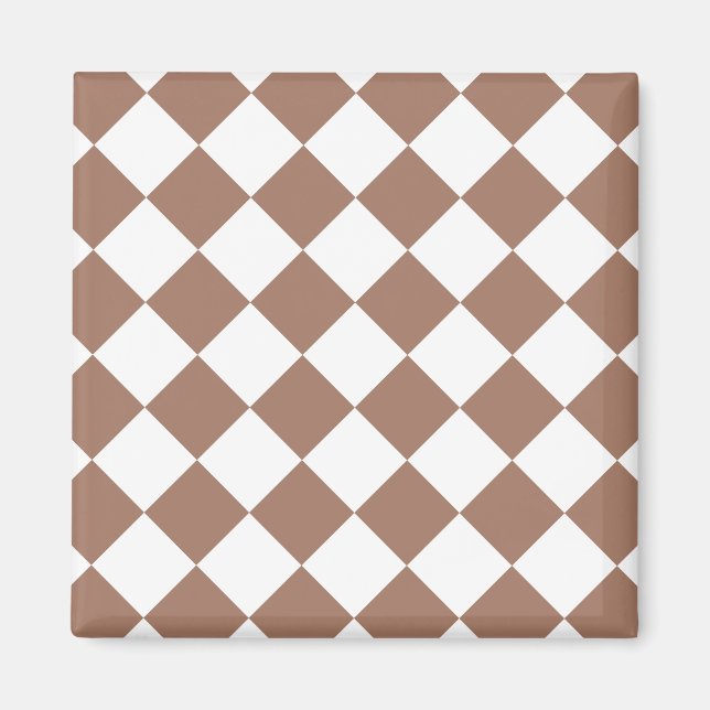 Aimant Motif diamant en blanc et Mocha Mousse (Devant)