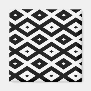 Aimant Motif diamant noir et blanc
