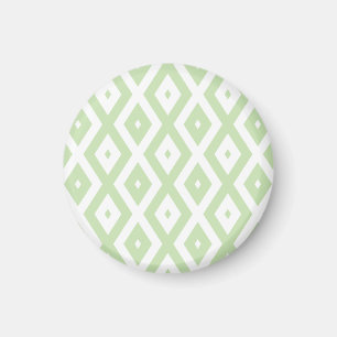 Aimant Motif diamant vert pâle et blanc