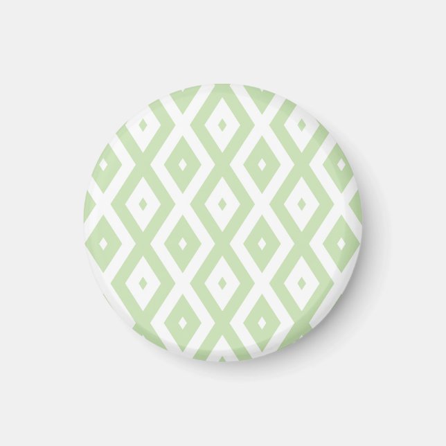 Aimant Motif diamant vert pâle et blanc (Devant)