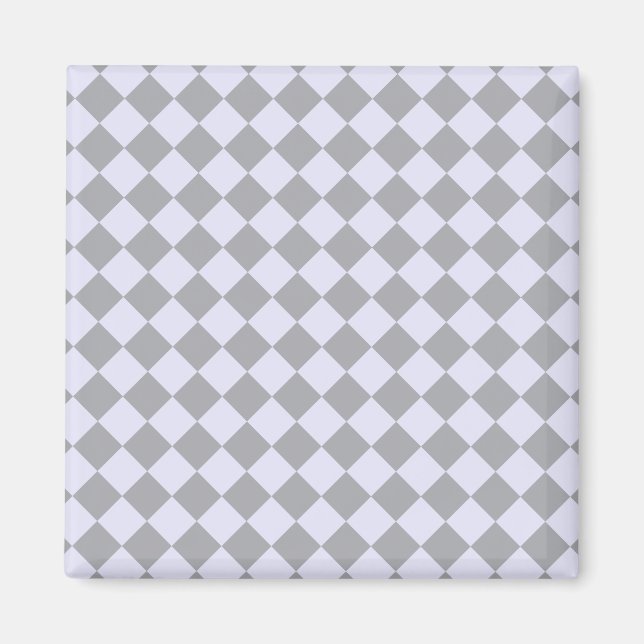 Aimant Motif diamanté gris et lavande (Devant)