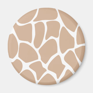 Aimant Motif d'impression Giraffe en beige.